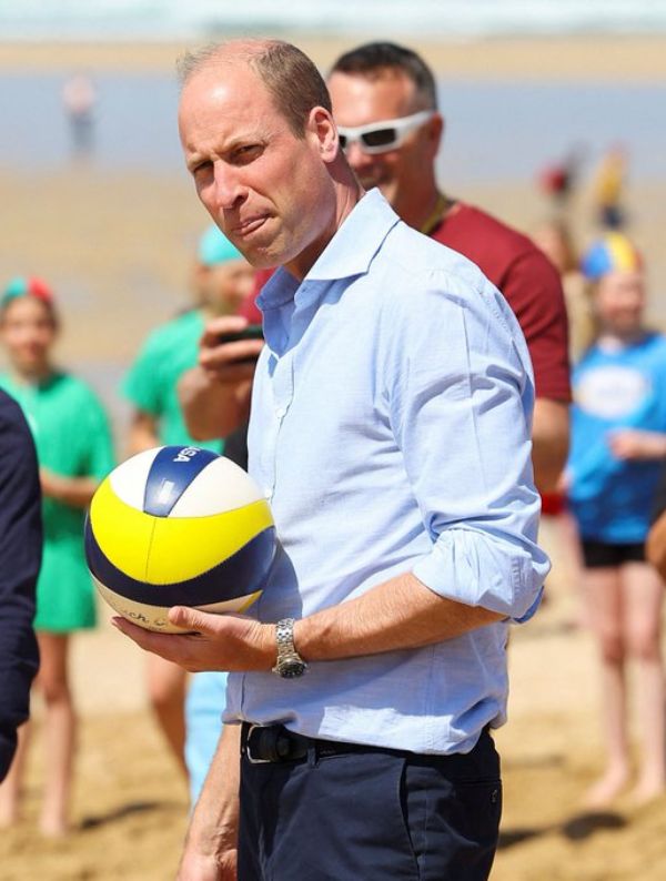 Prince William at Fistral Beach in Cornwall