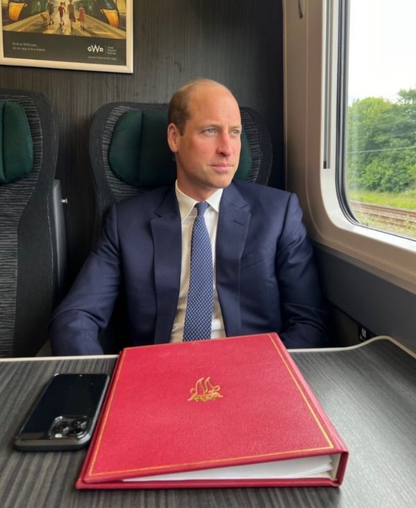 Prince of Wales as he headed to Cardiff